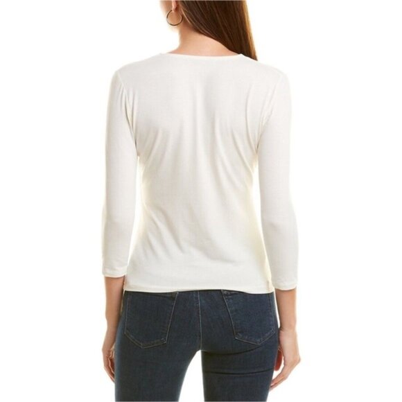 Bailey 44 Margot V-Neck Gold Button Top M - Picture 2 of 13